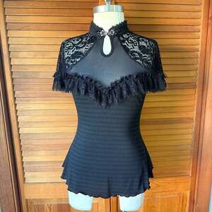 Devil Fashion Gothic Victorian Dark Cottage Black Birds of a Feather Soft Top